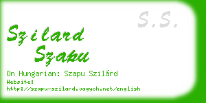 szilard szapu business card